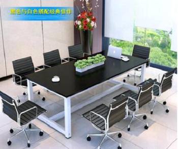 BLACK meeting table long desk meja company 3