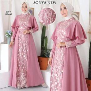 Sonya Long Sleeve Maxi Dress grey green brown pink