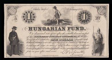 HUNGARY Hungarian Fund New York 1 dollar 1852