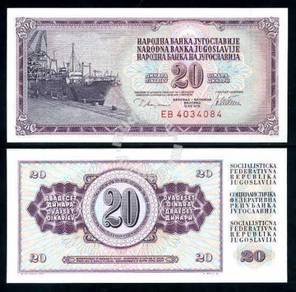 Yugoslavia banknote 20 dinara 1978 p 88 unc