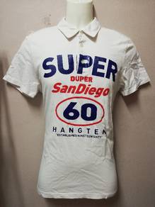 T-Shirt Collar HANG TEN SUPER DUPER SAN DIEGO Sz M
