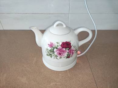 Ceramic Electric Kettle Vintage Floral Rose