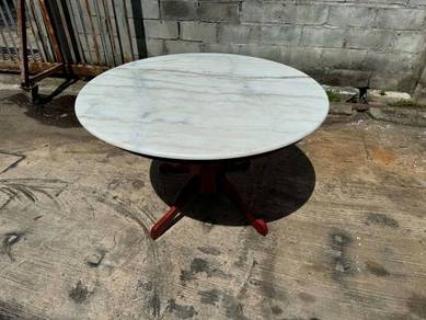 4ft Solid Wood Marble Dining Table Meja Makan