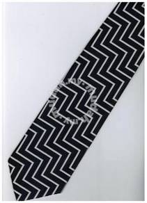 EDB22 Blue White Black Striped Formal Neck Tie