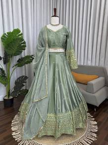 satin silk lehenga choli