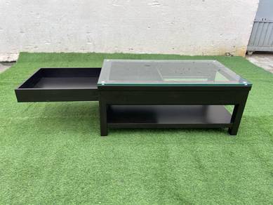 YE60A Meja Kopi 3.5 Feet Glass Top Coffee Table