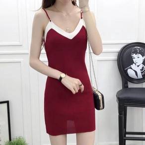 Red knitting dress