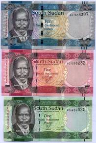 South Sudan set of 3 - year 2011  unc