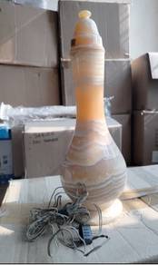 Alabaster Table Lamp with Swirl Pattern