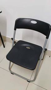 Black Folding Chair with Metal Frame