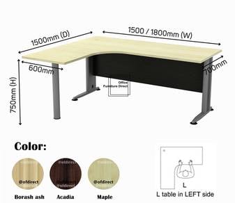 Home Office Table L Shape 180x150cm metal Leg