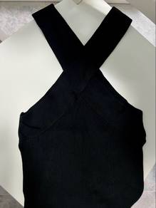 Mango black halter neck top