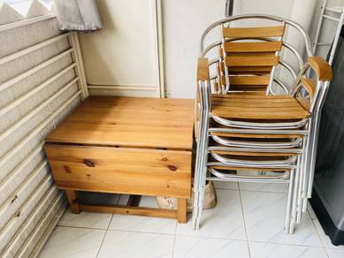 Set meja kerusi solid wood