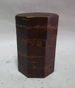 Japanese Cherry Bark Wood Octagon Tea Caddy Natsum