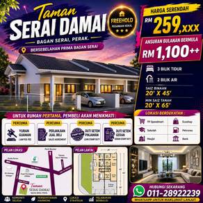 1-storey Terraced House For Sale in Bagan Serai,PRK
