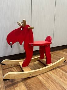 Ikea Ekorre Red Wooden Rocking Moose