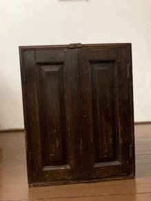 Vintage Wooden Cabinet with Double Doors