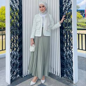 Aina Hariz Azura pleated skirt - Sage green