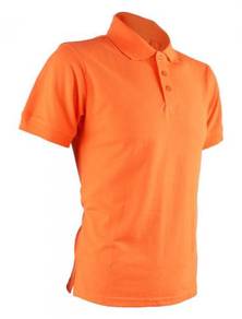 Tshirt Kolar Kosong POLO PLAIN ORANGE High Quality