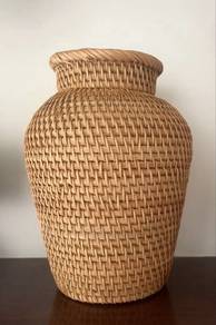 Ralph Lauren natural rattan vase