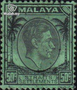 1937 Straits Settlements King George VI 50c Stamp