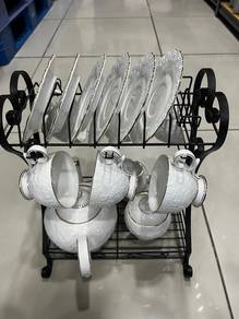 Set Cawan Teh Porcelain Vintage Elegan