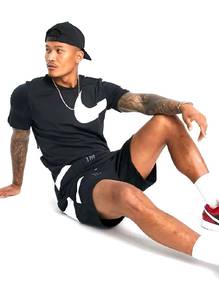 Nike Black T-Shirt with Large White Swoosh Logo