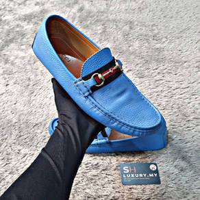 Gucci Blue Horsebit Loafers