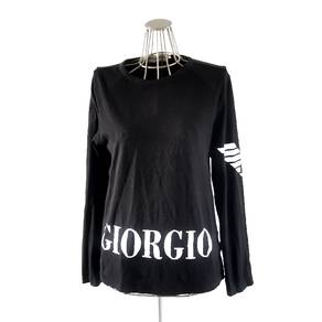 Emporio Armani Black Logo Print Cotton Long Sleeve