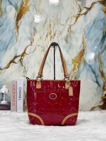 Coach Peyton Patentb Leather Tote Magenta
