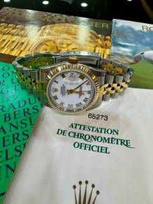 ROLEX 68273 (Datejust) 95新 罗马白盘31mm三色金表链18k