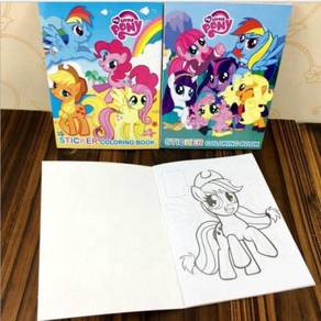 Pony Sticker Coloring Colouring Book buku mewarna