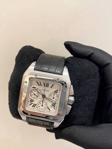 2018 Cartier Santos 100 xl Chronograph White Roman