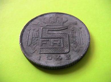 5 Francs 1943 Beigium (zinc)