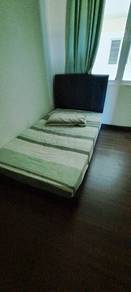 Single bed and mattress