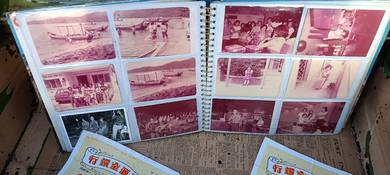old photo red n black and white big photo book