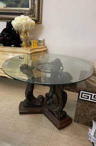 Antique round glass table