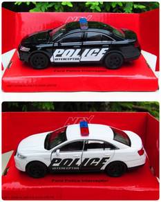 Welly (11cm) Ford Police Interceptor (White)(Black