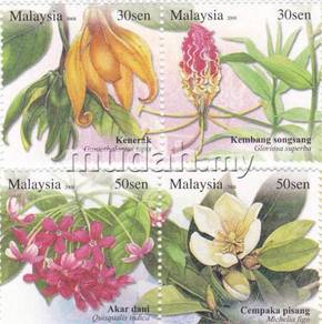 Mint Stamps Unique Flowers Malaysia 2008