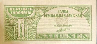 Indonesia satu sen Banknote 1945 vf