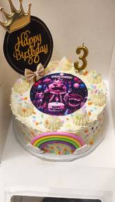 7-Inch Blueberry Birthday Cake Custom Edible Image