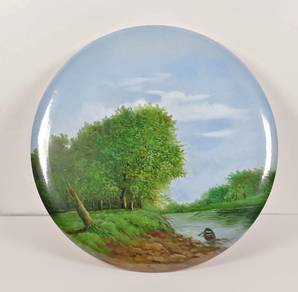 Circular Decorative Vintage Oil Painting Plate 10