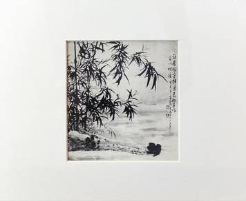 Chinese Ink Painting of Bamboo Mounted on Matboard