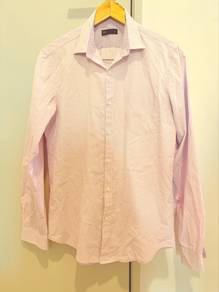 SEED pink gingham check long sleeve shirt