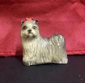 Small Little CERAMIC Maltese Puppy Dog (HT 2 in)