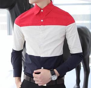 A0516 KEMEJA LENGAN PANJANG TRICOLOR FORMAL SHiRT