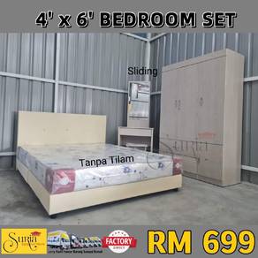 Set bilik tidur tanpa tilam
