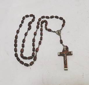 Vintage Wood Rosary, Italy, 1950's, Catholic Rosar