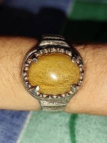 Cincin Batu Jarum Emas Padat