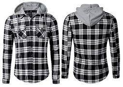 F0599 Stylish Hoodie Men's Black Long Sleeve Shirt
